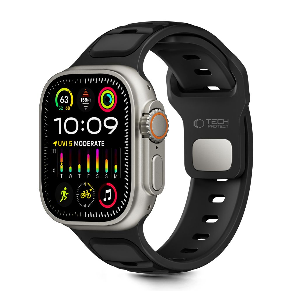 Curea Tech-protect Iconband Line pentru Apple Watch 44 / 45 / 46 / 49 Mm - Negru