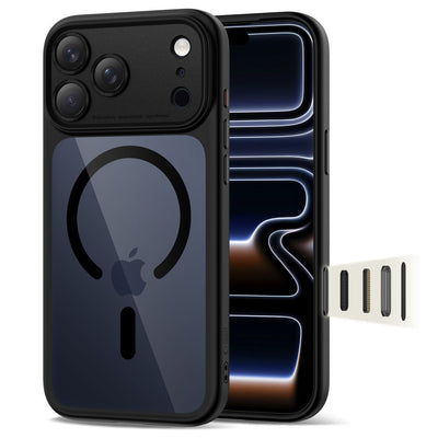 Husa Tech-protect Magpeak Magsafe CC pentru iPhone 17 Pro Max - Transparent Negru