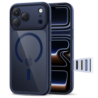 Husa Tech-protect Magpeak Magsafe CC pentru iPhone 17 Pro Max - Transparent Bleumarin