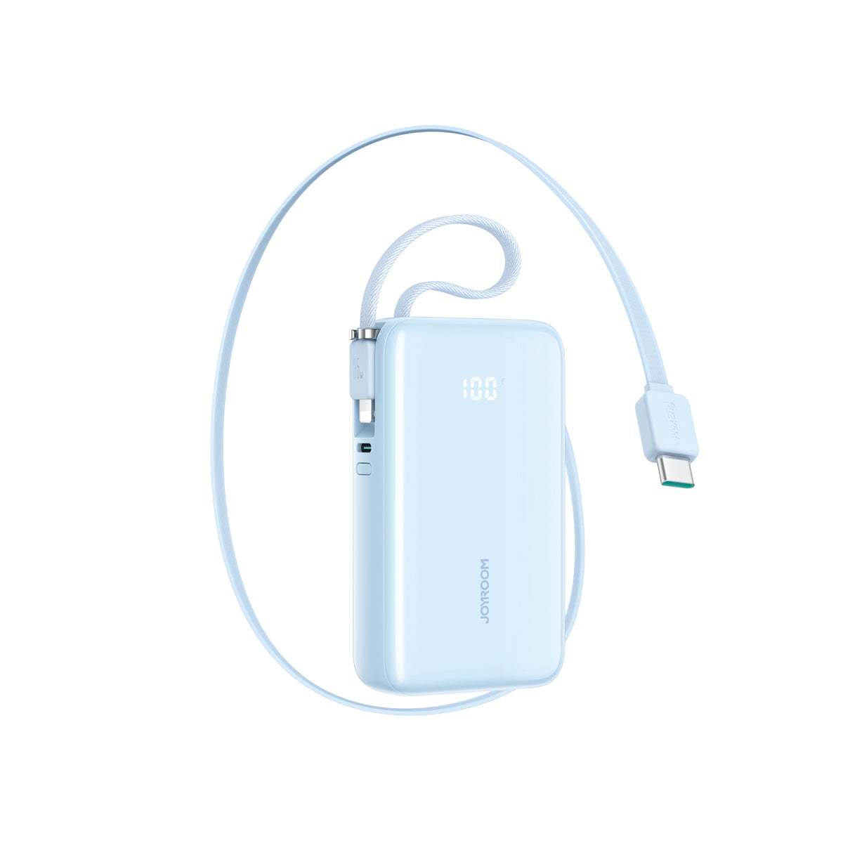 Cablu Joyroom 10000mAh 35W Acumulator extern cu Built-in Retractable Usb-c And Lightning Lanyard - Albastru