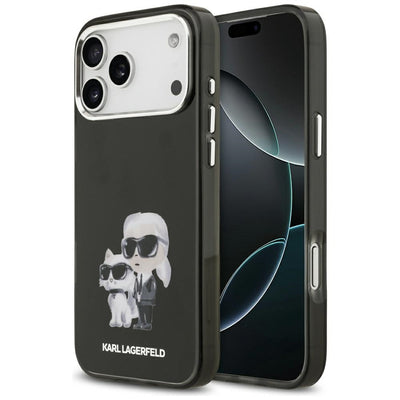 Husa Karl Lagerfeld IML Aquarelle Karl & Choupette & Logo Magsafe pentru iPhone 17 Pro - Negru
