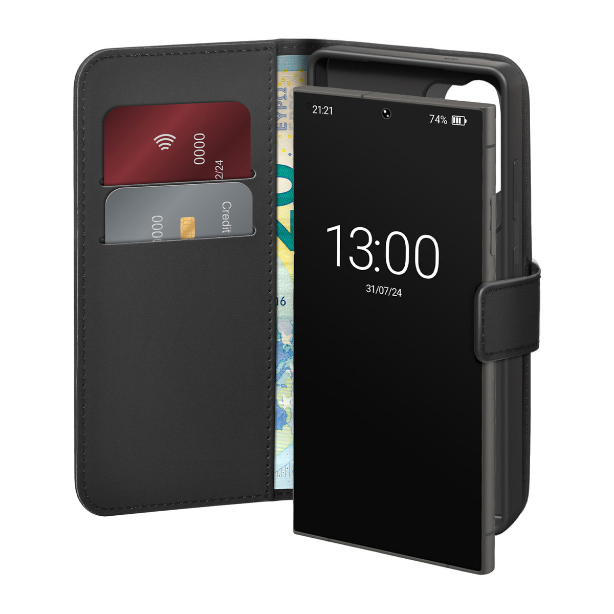 Husa Puro Eco-leather pentru Samsung Galaxy S26 Ultra cu Wallet - Negru