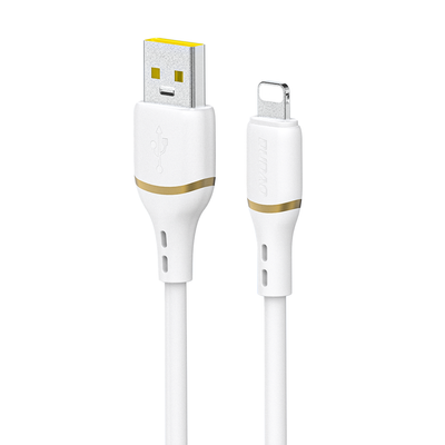 Cablu Dudao L25l Usb-a - Lightning 1m 30W cu Soft Silicone Braid - Alb