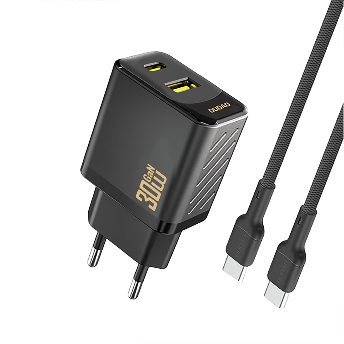 Cablu Dudao A27tceu PD 30W Gan Usb-a Usb-c Incarcator priza cu Usb-c - Negru