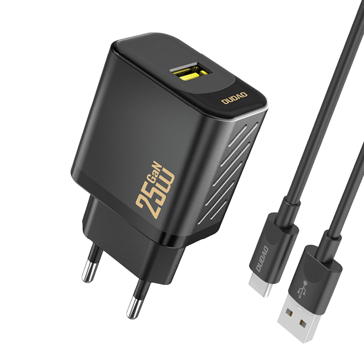 Cablu Dudao A27steu 25W Gan Usb-a Incarcator priza cu Usb-a - Usb-c - Negru