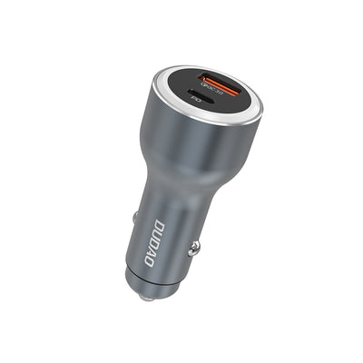 Incarcator auto Dudao R4ultra 120W Power Delivery Quick Charge LED Usb-a Usb-c - Gri