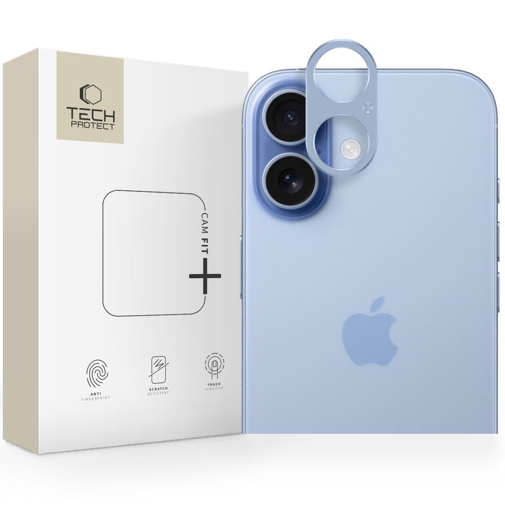 Folie Tech-protect Camalloy Fit+ Camera Glass pentru iPhone 17 - Albastru
