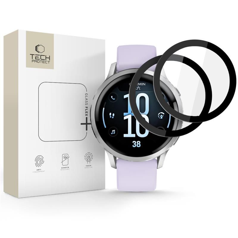 Curea Tech-protect sticla Flex+ 2-pack pentru Garmin Venu 4 41mm - Negru