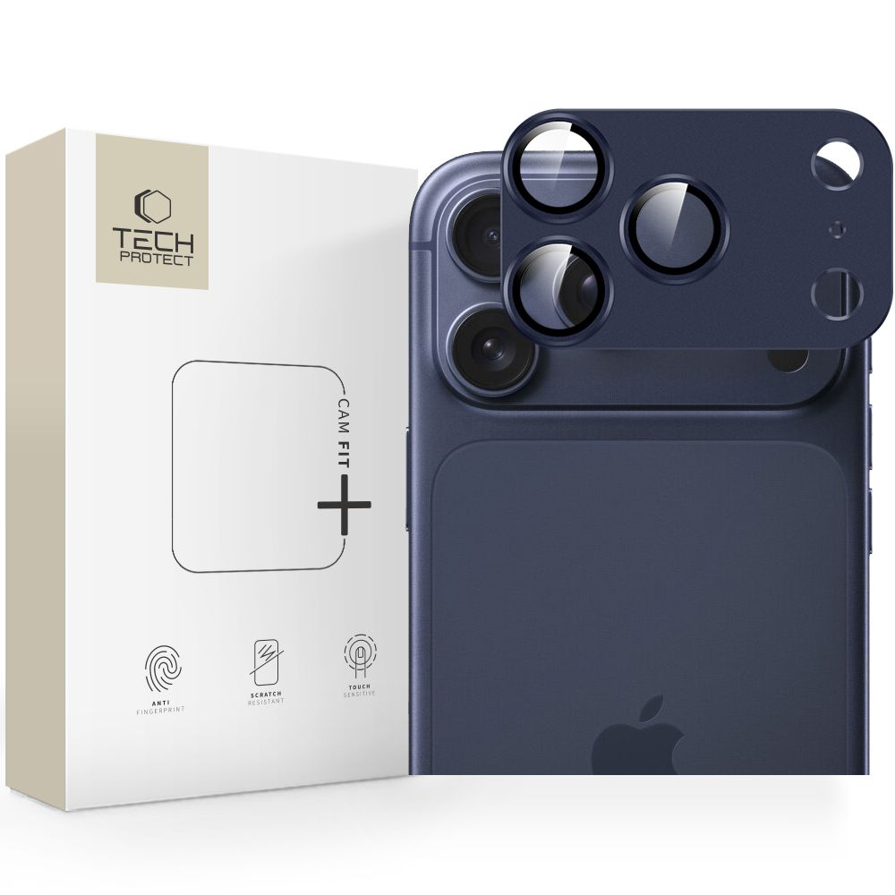 Folie Tech-protect Camfull Fit+ Camera pentru iPhone 17 Pro - Bleumarin