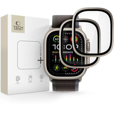 Folie Tech-protect 2-pack sticla pentru Apple Watch Ultra 49mm - Argintiu And Negru