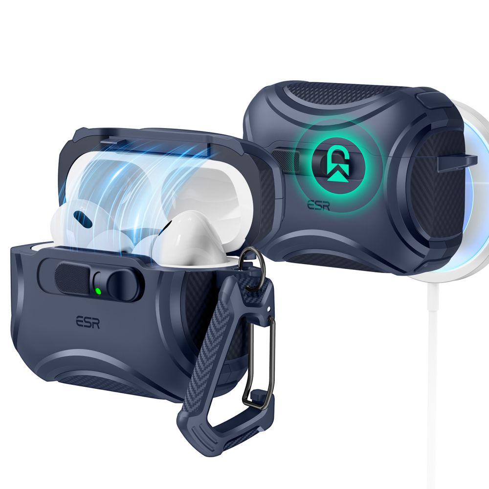 Husa ESR Cyber Flicklock Magsafe pentru AirPods Pro 3 - Bleumarin