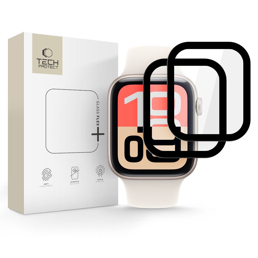 Curea Tech-protect sticla Flex+ 2-pack pentru Apple Watch 40mm - Negru