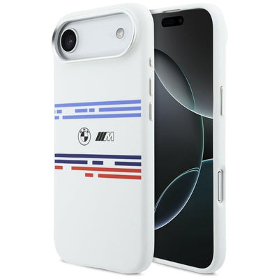 Husa BMW M Silicon Horizontal Line Magsafe pentru iPhone Air - Alb