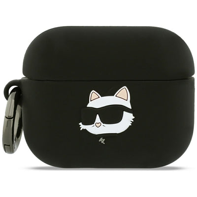 Husa Karl Lagerfeld Silicone Choupette Head 3D pentru AirPods Pro 3 - Negru