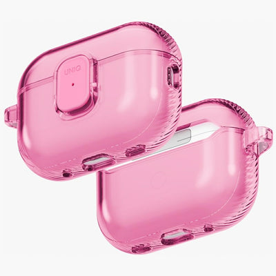 Husa Uniq Glase Pro pentru AirPods Pro 3 Lock - Transparent Roz