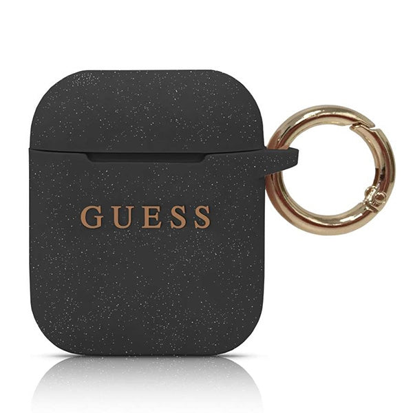 Husa Guess Silicone Cover pentru AirPods 1/2 - Negru