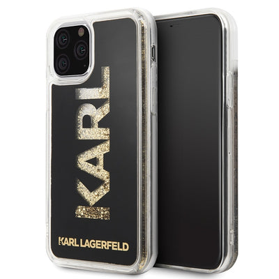 Husa Karl Lagerfeld Karl Logo Glitter Na iPhone 11 Pro - Negru