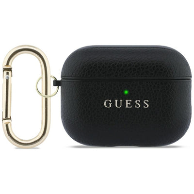 Husa Guess Grained Classic Logo pentru AirPods Pro 3 - Negru