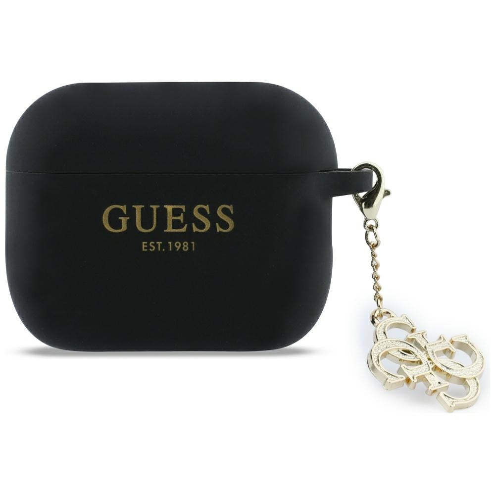 Husa Guess Silicone 4G Charm pentru AirPods Pro 3 - Negru