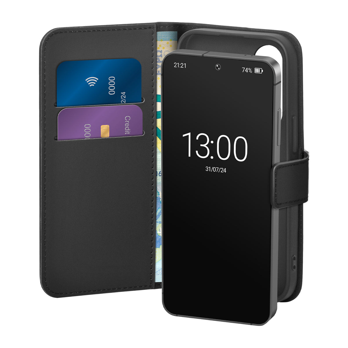Husa Puro Eco-leather pentru Samsung Galaxy S26 cu Wallet - Negru