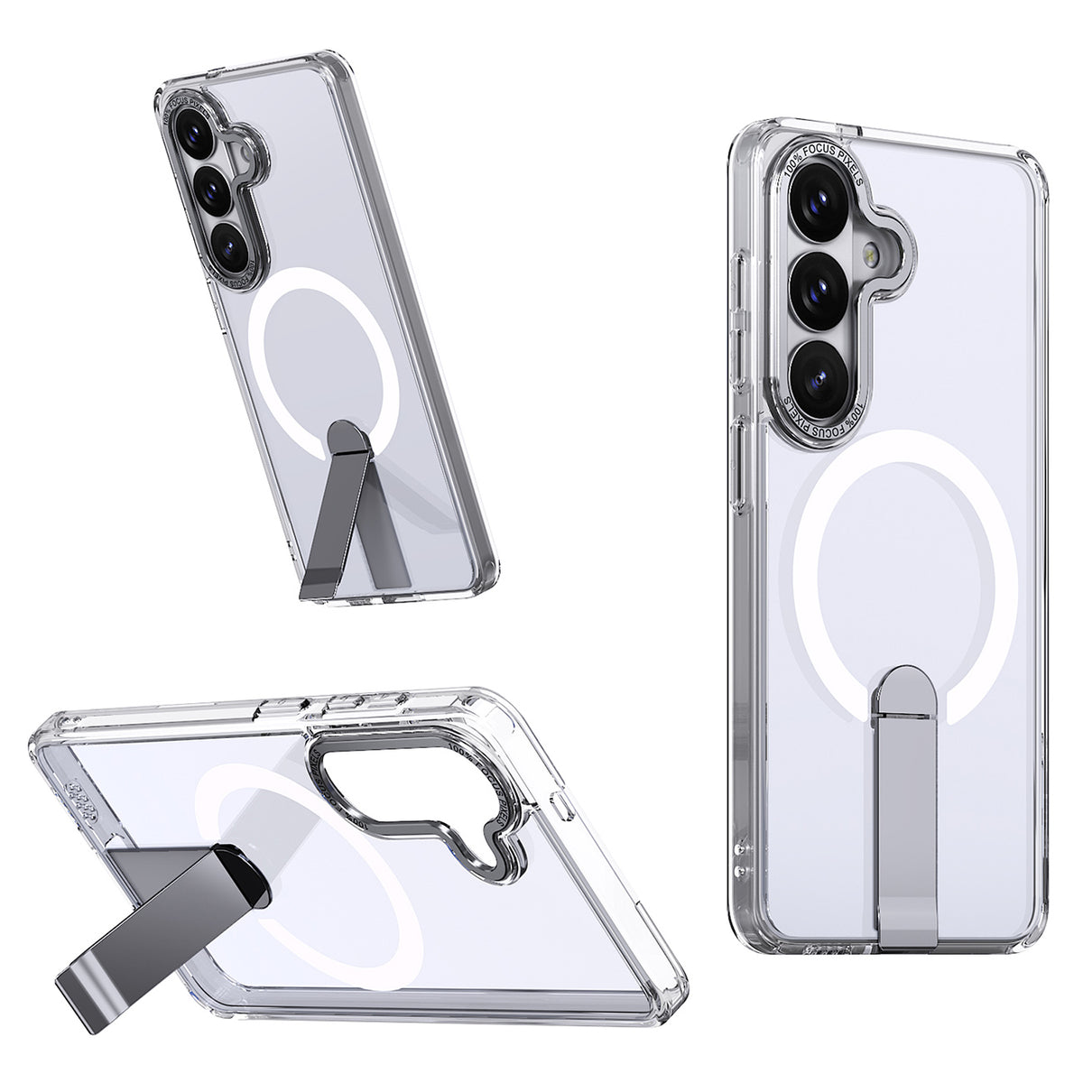 Husa Hybrid Armor X pentru Samsung Galaxy A57 cu Stand, Compatible cu Magsafe - Transparent