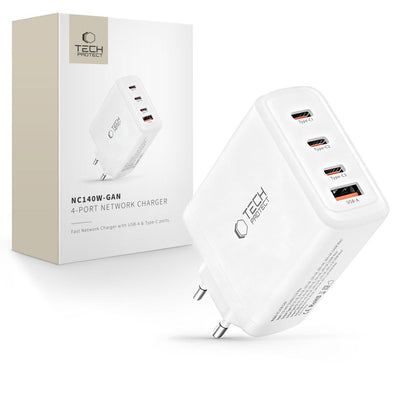 Incarcator priza Tech-protect Nc140w-gan 4-Port 140W - Alb