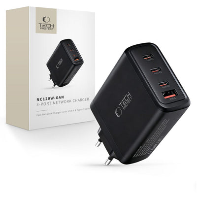 Incarcator priza Tech-protect Nc120w-gan 4-Port 120W - Negru