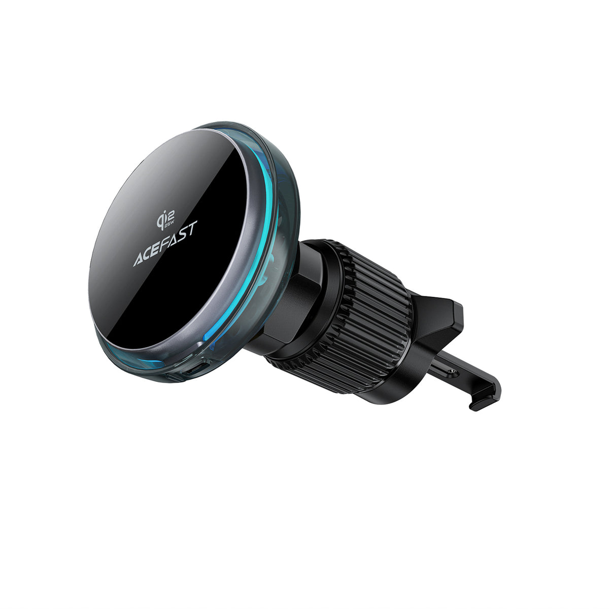 Incarcator priza Acefast D61 Magnetic Car grila de ventilatie Suport cu Qi2 25W Wireless Charging - Gri