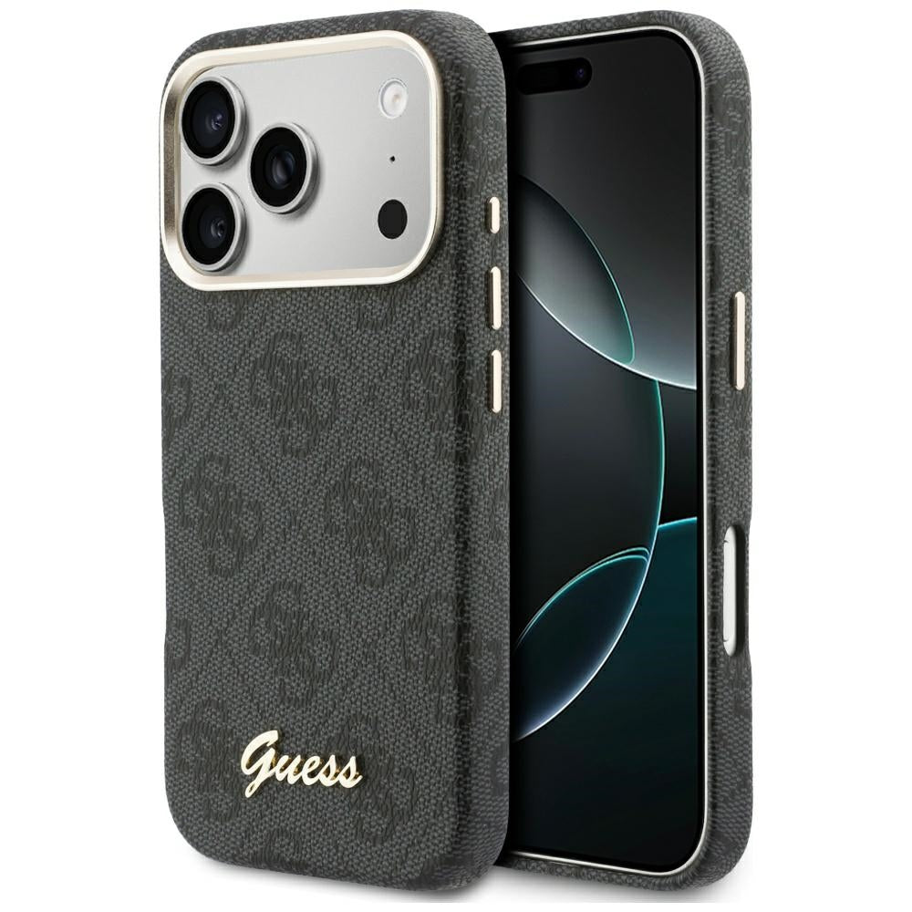 Husa Guess 4G Script Magsafe pentru iPhone 17 Pro - Negru