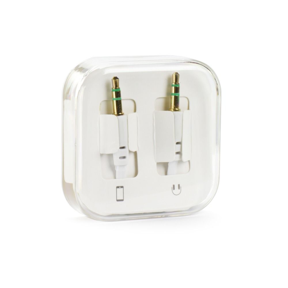 Cablu AUX Jack 3,5 Mm (Male) To Jack 3,5 Mm (Male) BOX 1 M Alb