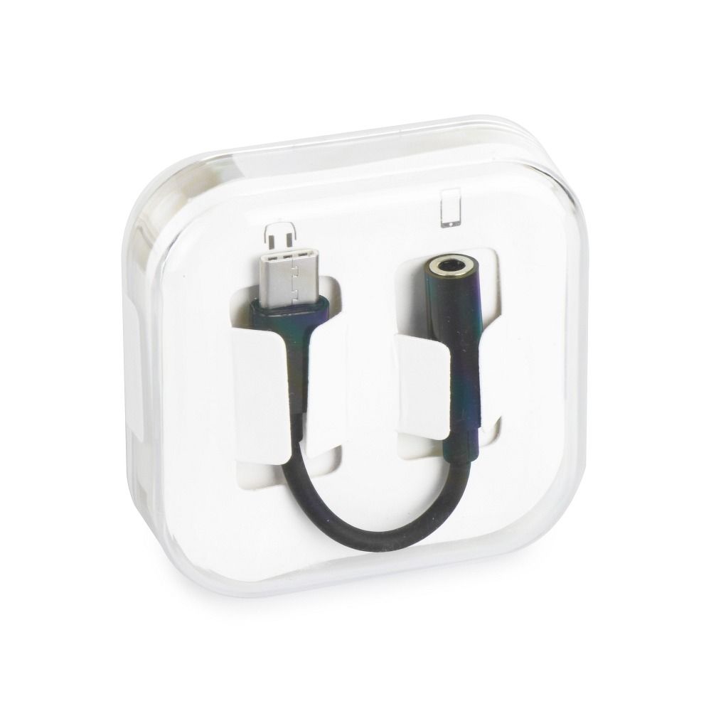 Adaptor AUX Type C (Male) To Jack 3,5 Mm (Female) BOX Negru [DAC]