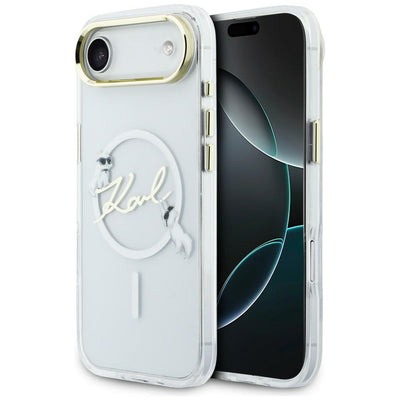 Husa Karl Lagerfeld IML Choupettes Karl Script Logo Magsafe iPhone Air - Transparent