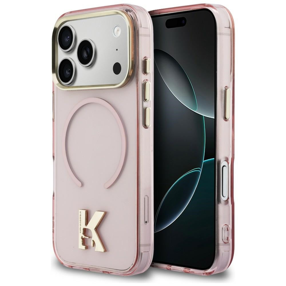Husa Karl Lagerfeld IML K Head Logo Magsafe pentru iPhone 17 Pro - Roz