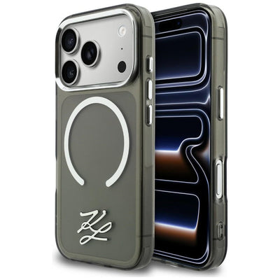 Husa Karl Lagerfeld IML KL Script Logo Magsafe pentru iPhone 17 Pro Max - Negru