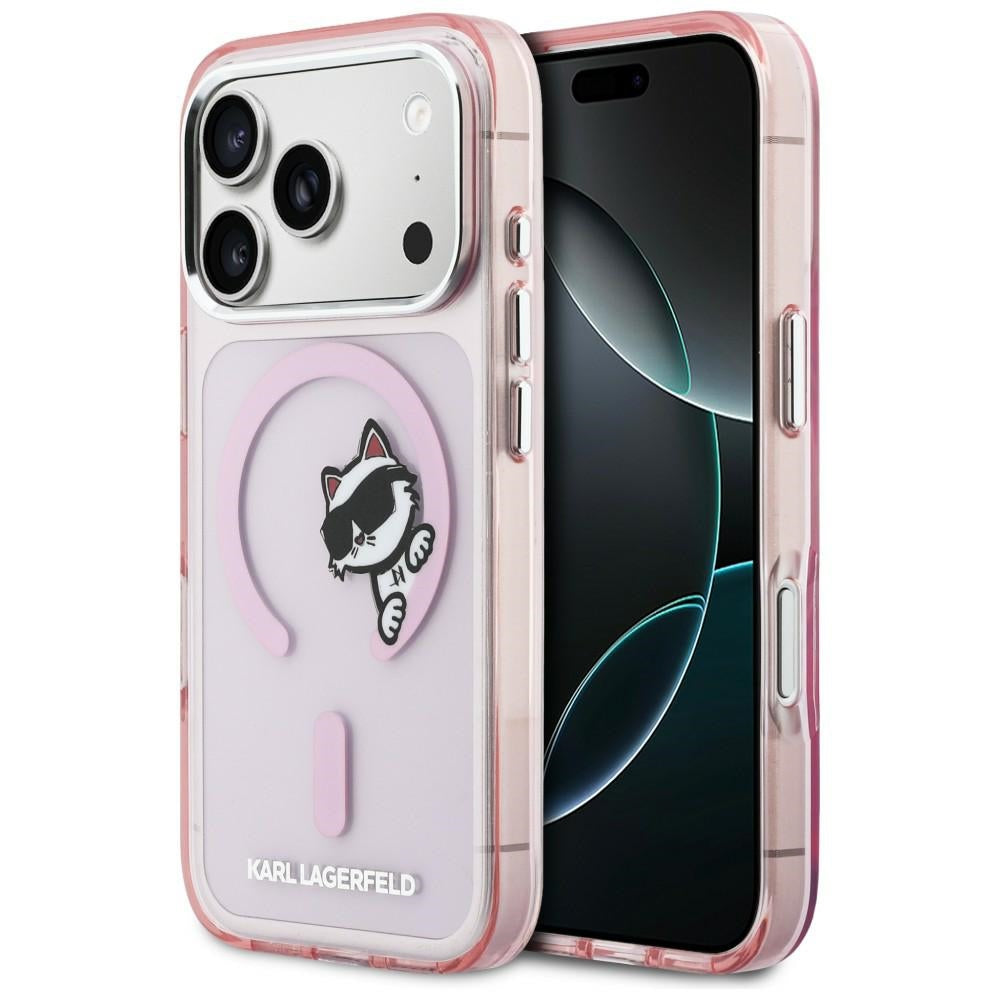 Husa Karl Lagerfeld IML Peekaboo Magsafe pentru iPhone 17 Pro Max - Roz