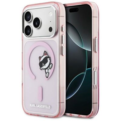 Husa Karl Lagerfeld IML Peekaboo Magsafe pentru iPhone 17 Pro Max - Roz