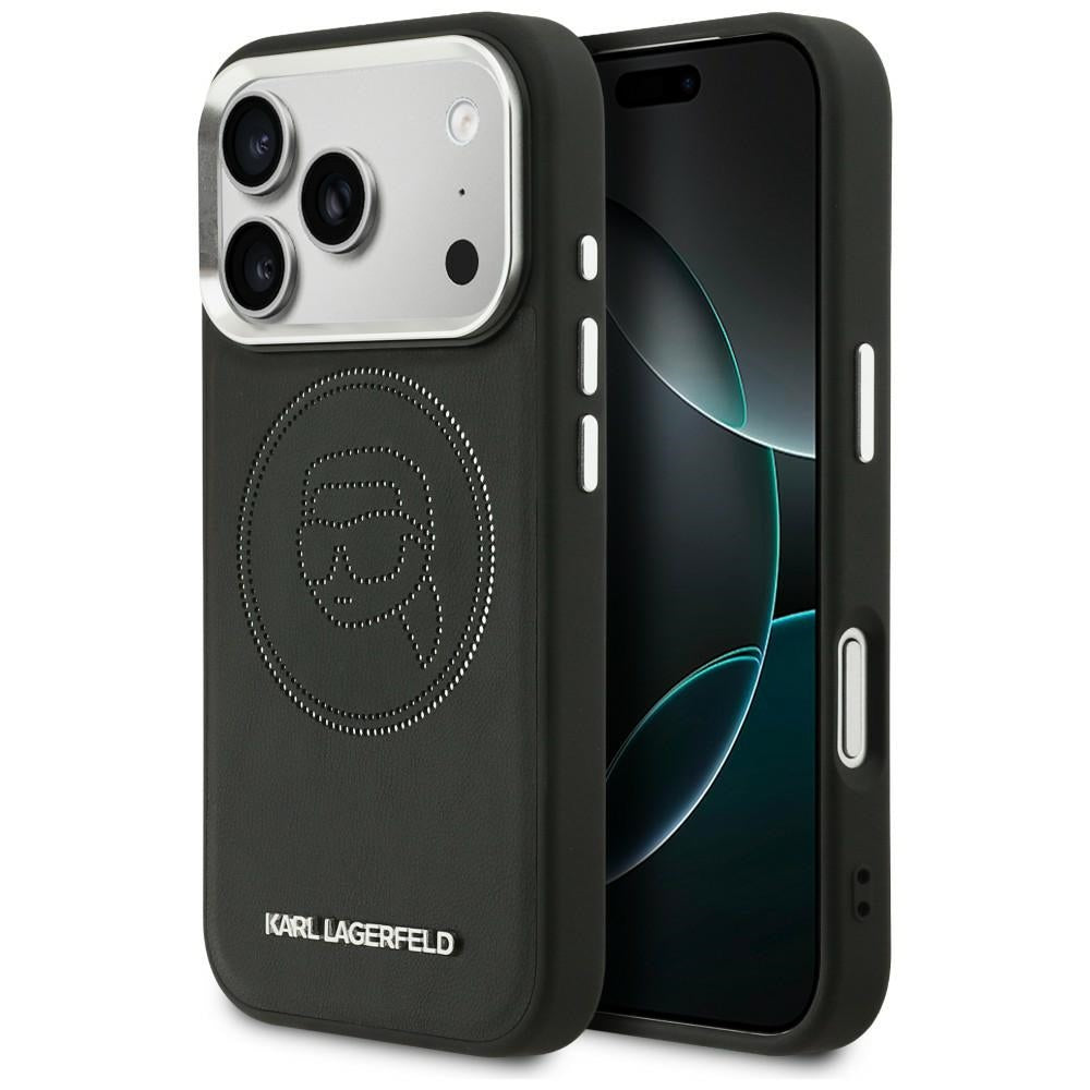 Husa Karl Lagerfeld K Head Point Logo Magsafe pentru iPhone 17 Pro - Negru