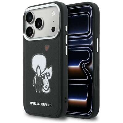 Husa Karl Lagerfeld Karl & Choupette Back Logo Magsafe pentru iPhone 17 Pro - Negru