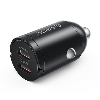 Incarcator auto Orico Miniring 30W 2x Usb-c - Negru