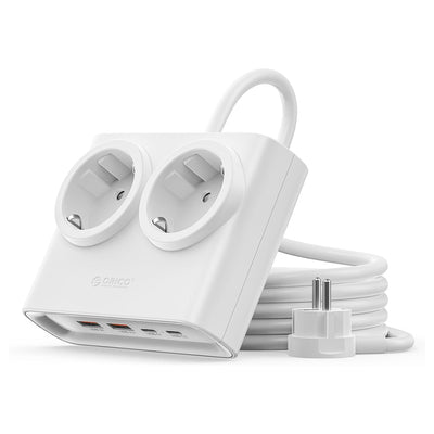 Cablu Orico Pdc25 25W 6in1 Power Strip 2x AC + 2x Usb-a + 2x Usb-c - Alb