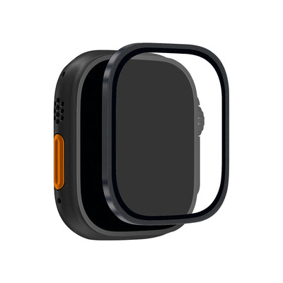 Folie Puro sticla cu Titanium Bezel pentru Apple Watch Ultra / Ultra 2 / Ultra 3M - Negru