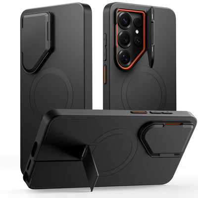 Husa Tech-protect Kevlar Aura Magsafe pentru Samsung Galaxy S26 Ultra - Negru And Portocaliu
