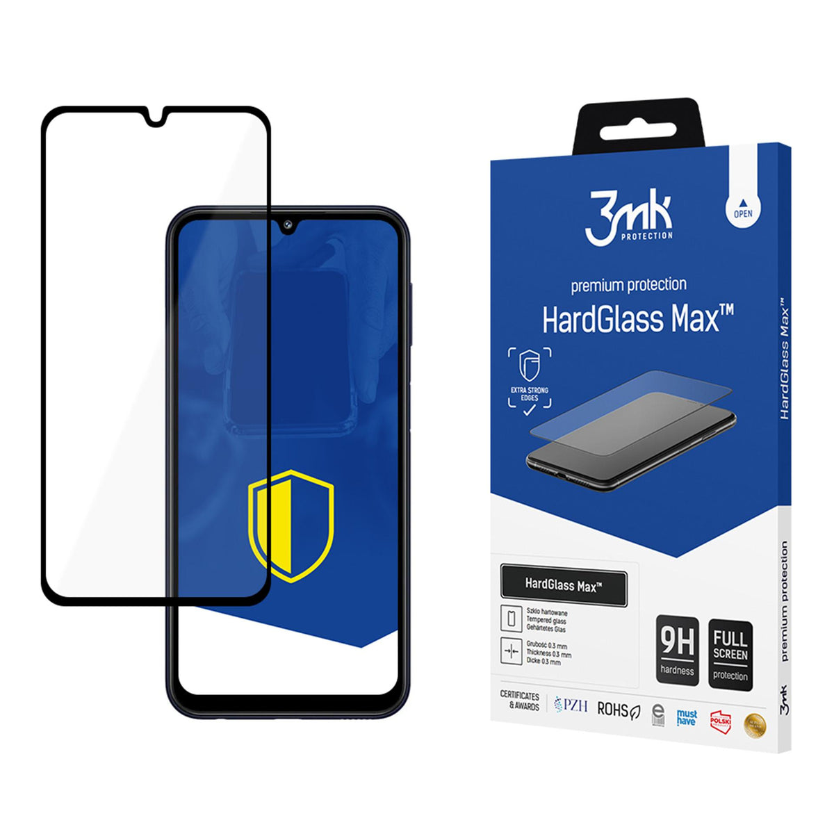 Folie Reinforced Full Coverage sticla 3mk Hardglass Max Negru pentru Samsung Galaxy M34 5G