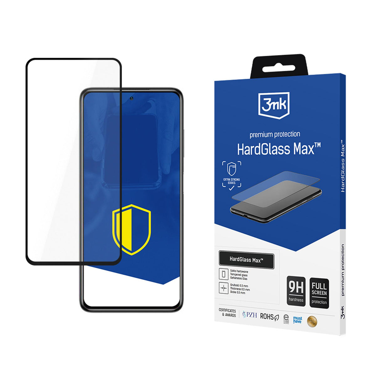 Folie Reinforced Full-screen sticla 3mk Hardglass Max Negru pentru Xiaomi Poco X3