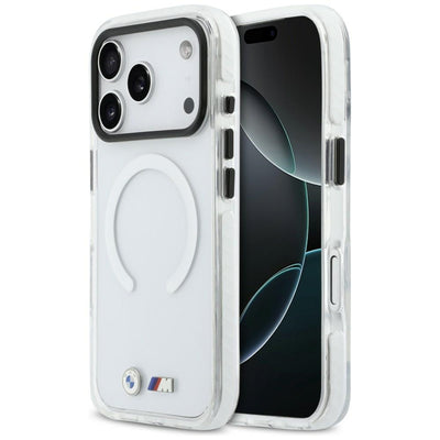 Husa BMW M IML Shockproof Metal Logos Magsafe pentru iPhone 17 Pro - Transparent