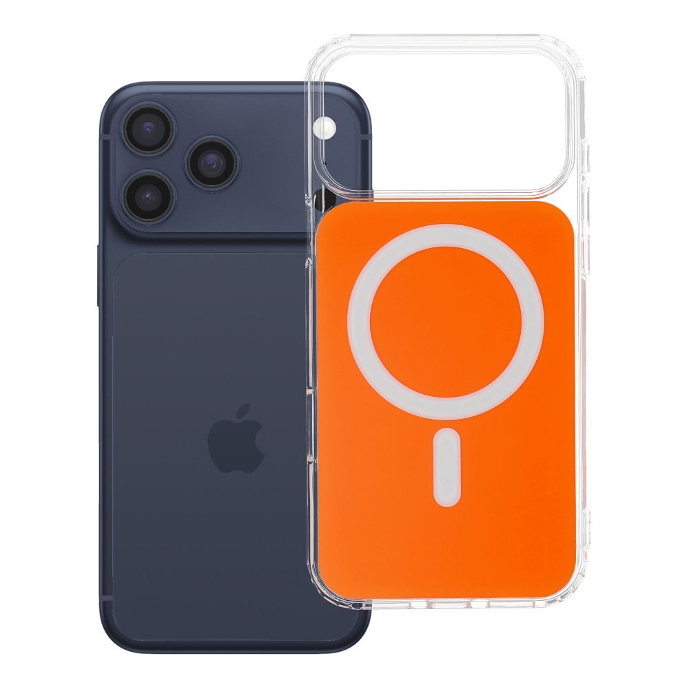 Husa Transparent Fusion Mag pentru iPhone 18 Pro Max / 17 Pro Max Compatible cu Magsafe Hermes Portocaliu