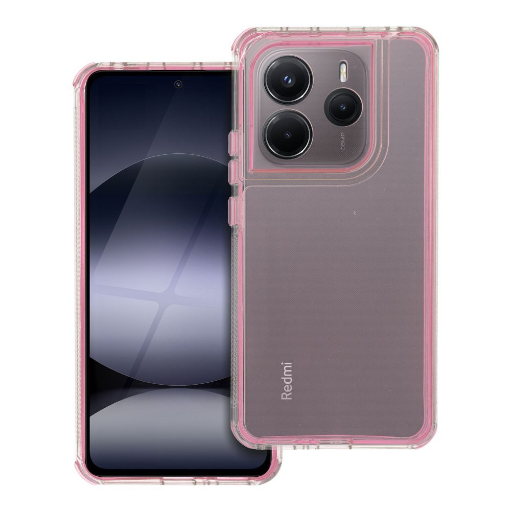 Husa Matrix Transparent pentru Xiaomi Redmi Note 14 5G Powder Roz