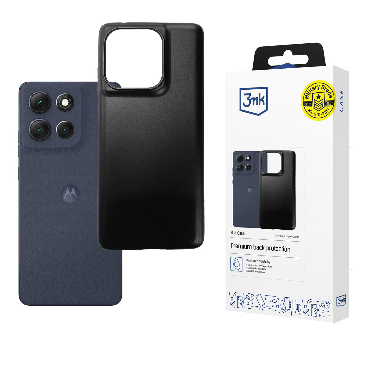 Husa 3mk Matt pentru Motorola Moto G86 Power - Negru