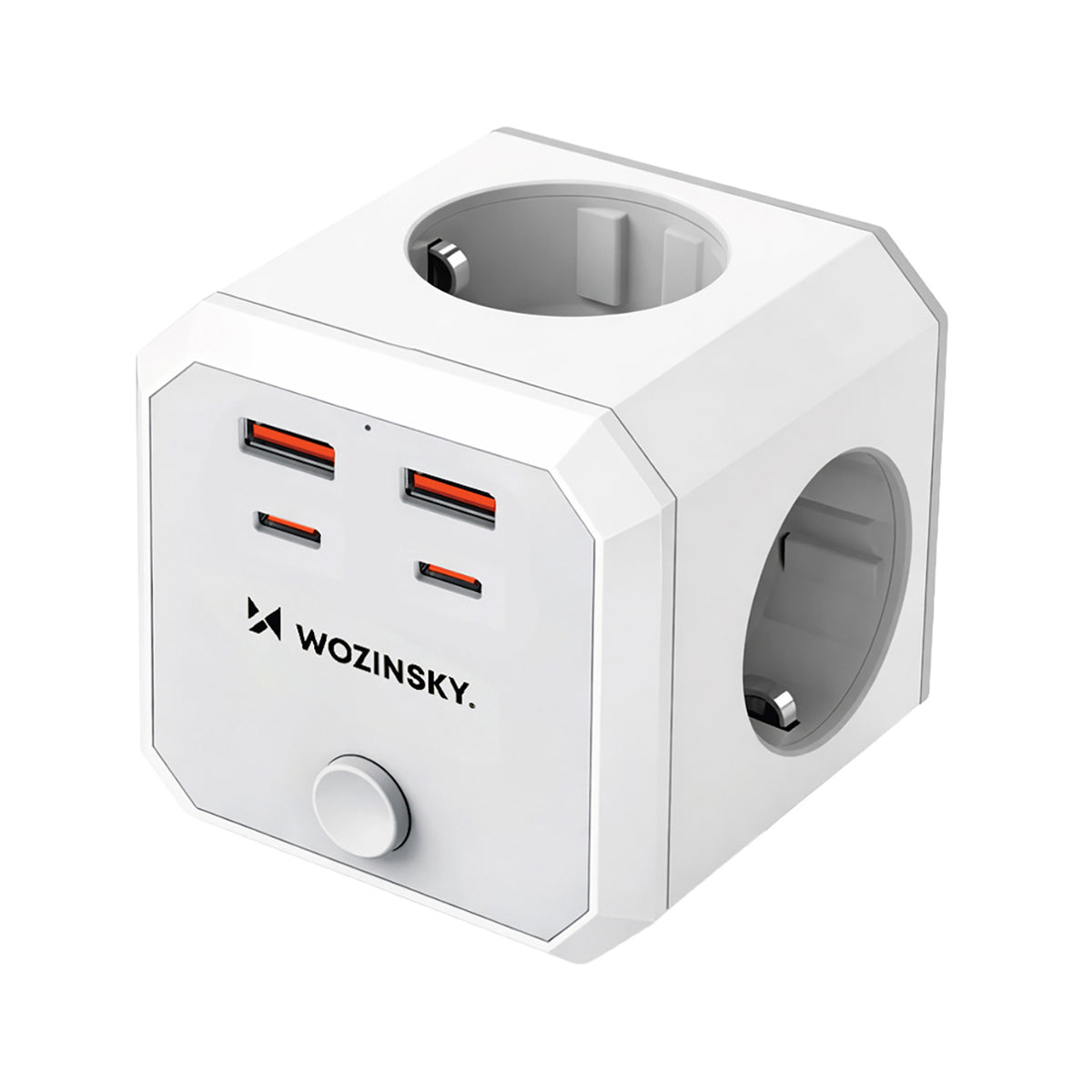 Cablu Wozinsky Power Cube 4x AC 2x Usb-a 2x Usb-c PD 20 W 4000 W - Alb