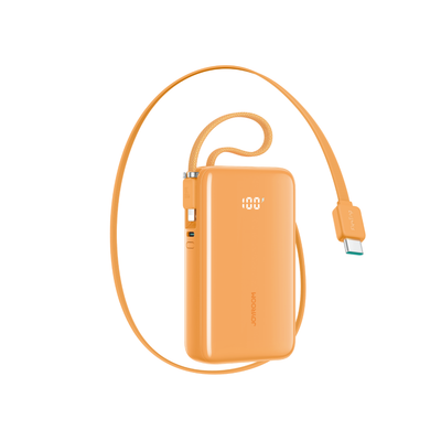Cablu Joyroom 35W 10000mAh Acumulator extern cu Built-in Usb-c And Lightning - Portocaliu